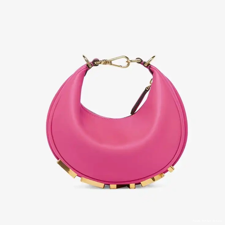 Cheap Fendigraphy Leather Mini In Calf Bag Hobo Fendi Rose 0619
